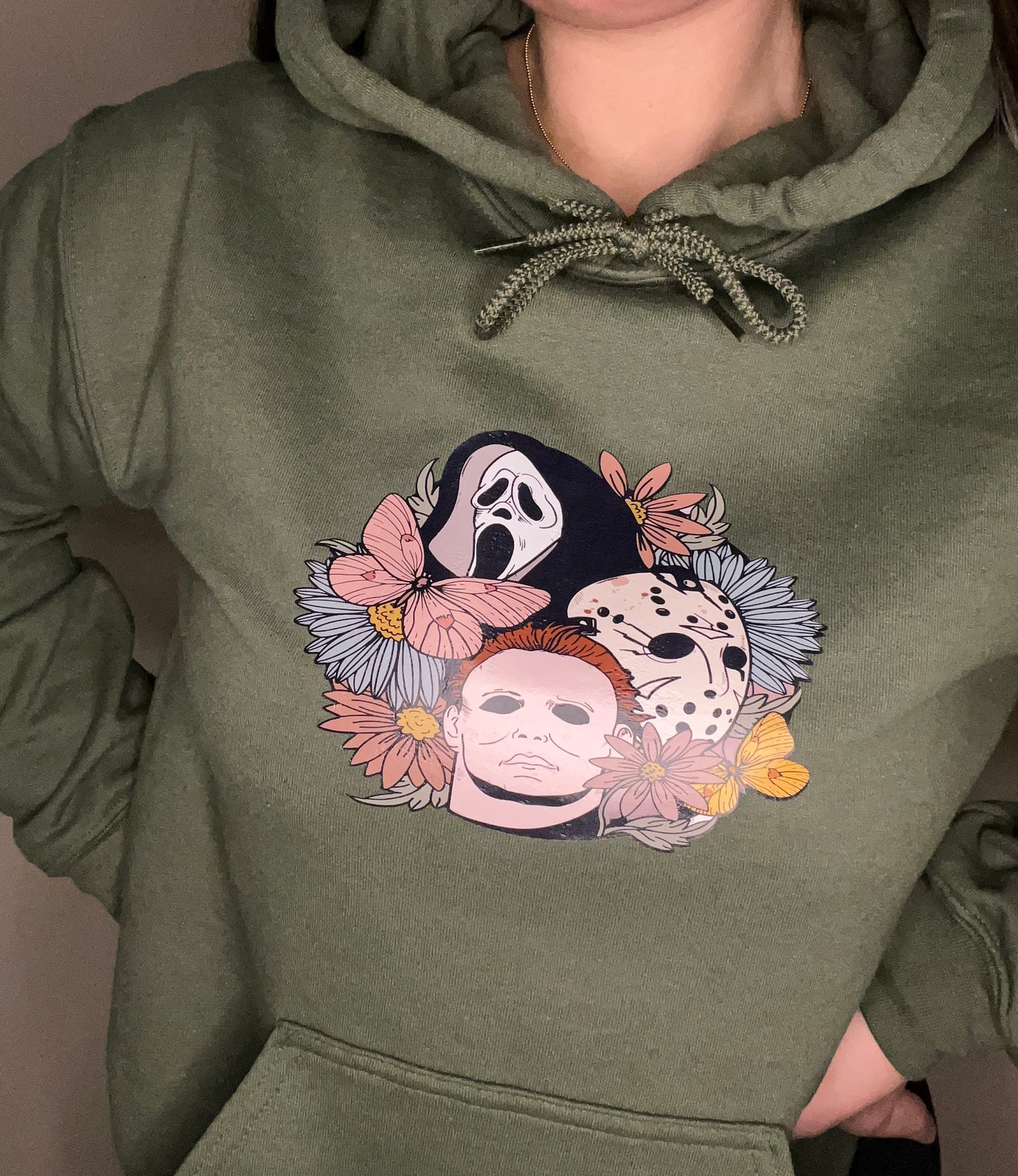 GHOSTFACE JASON & MICHAEL FLORAL DESIGN HOODIE